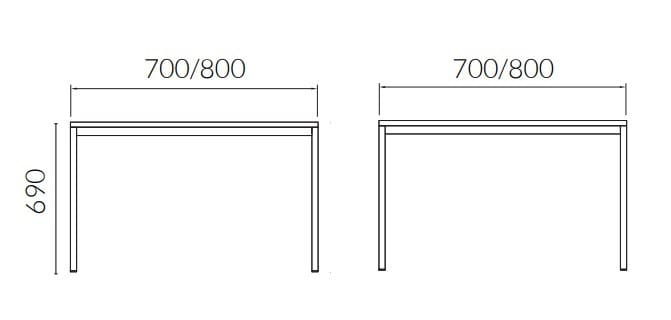 Стальной квадратный стол ALMA DESIGN ARCH-00052588 - Вид №2