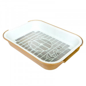 Т00011083 Туалет для кошек 38х28х6,5см большой с сеткой CAT STEP