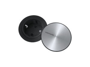 Одиночная электрическая розетка schuko из нержавеющей стали