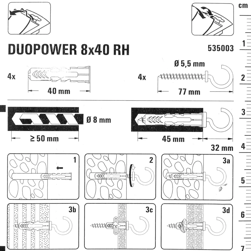 Дюбель для всех типов стен Duopower 8x40 мм полукольцо цвет серый/красный 4 шт. 81871900 STLM-2019171 FISCHER  - Вид №3