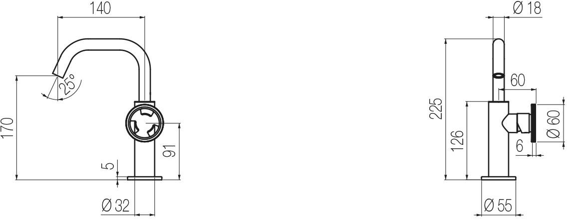GEDA Смеситель для умывальника на столешницу без сливного отверстия Tibò Tib1mc Santreyd - Вид №2