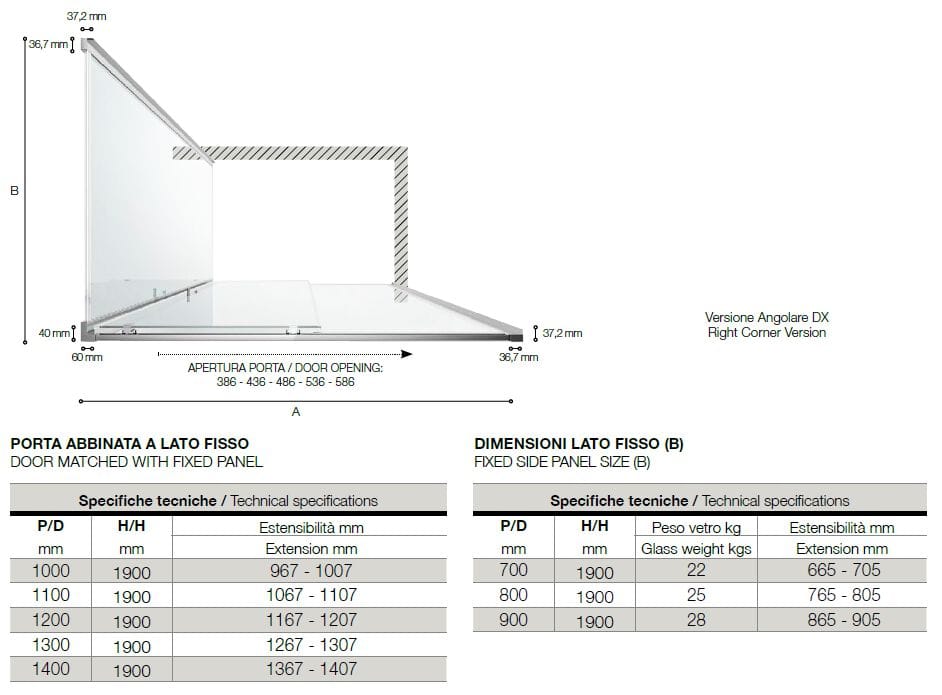 Алюминиевая и стеклянная угловая душевая кабина TAMANACO ECOPSC50 ARCH-00029387 - Вид №3