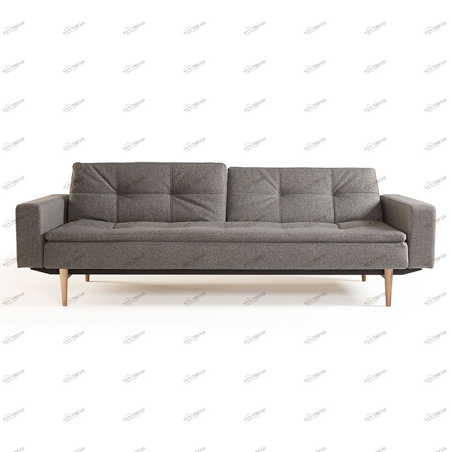 Диван Dublexo с мягкими подлокотниками и ножками из светлого дуба, тёмно-серый Innovation Living DUBLEXO9