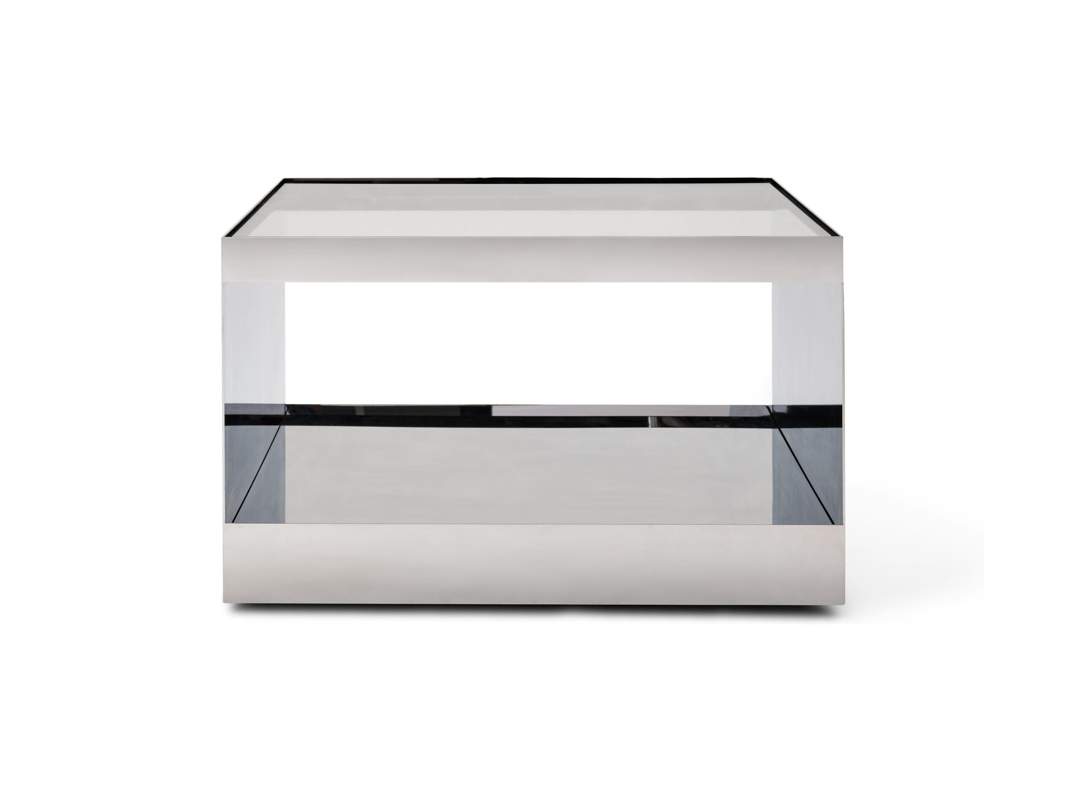 Квадратный стальной журнальный столик со стеклянной столешницей Knoll D'URSO OCCASIONAL TABLE ARCH-00149069 - Вид №2