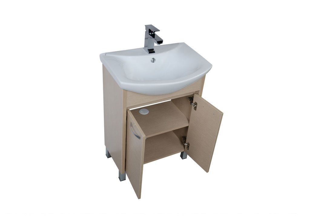 Тумба с раковиной Aquanet Донна 60 светлый дуб (2 дверцы) 0016892900168863 - Вид №2