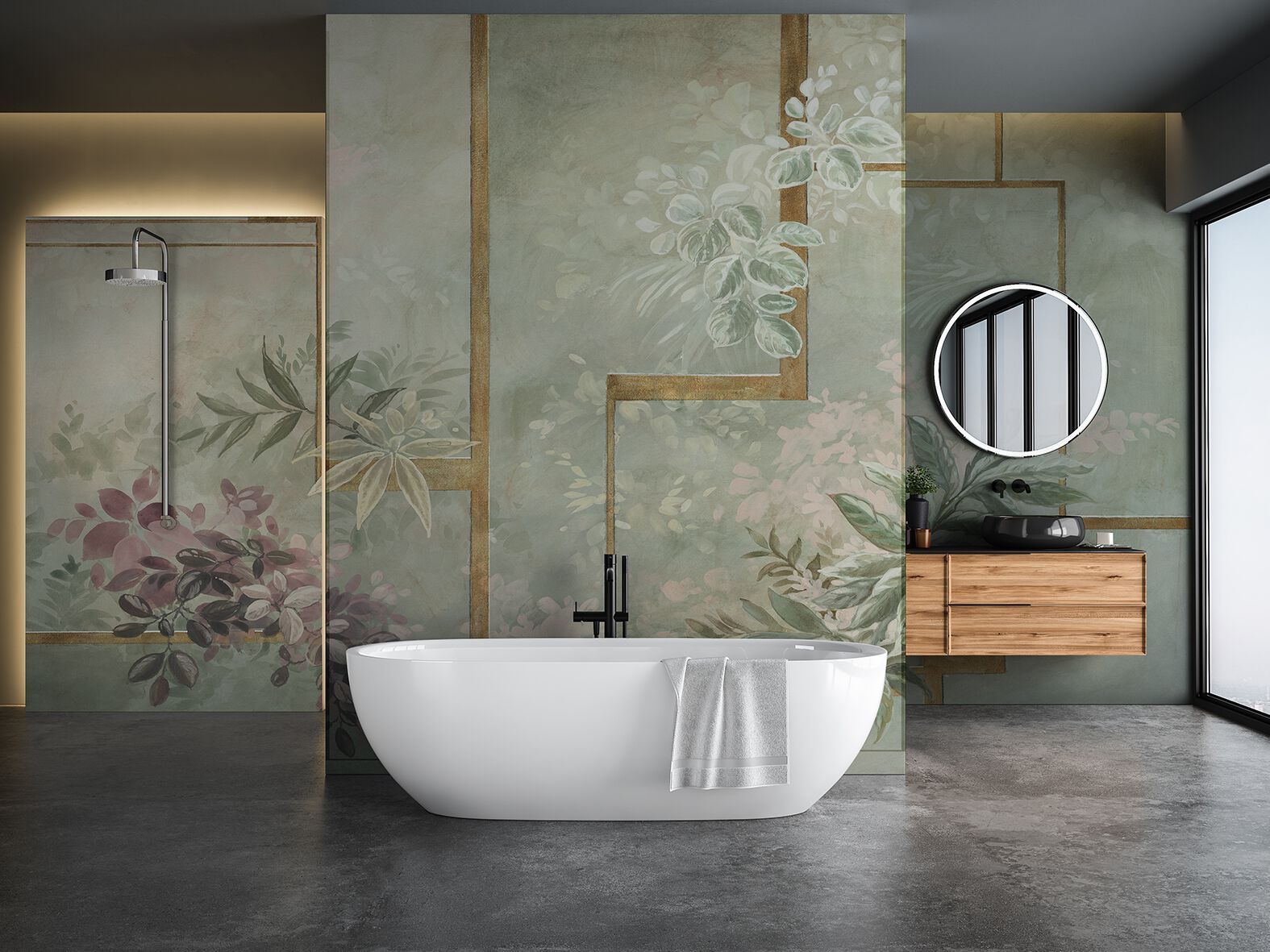 Carta da parati PVC free, eco-friendly, lavabile WallPepper VERTICAL GREEN ARCH-00004021