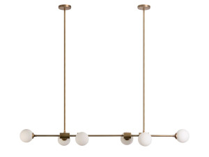 Светодиодный подвесной светильник из латуни и стекла