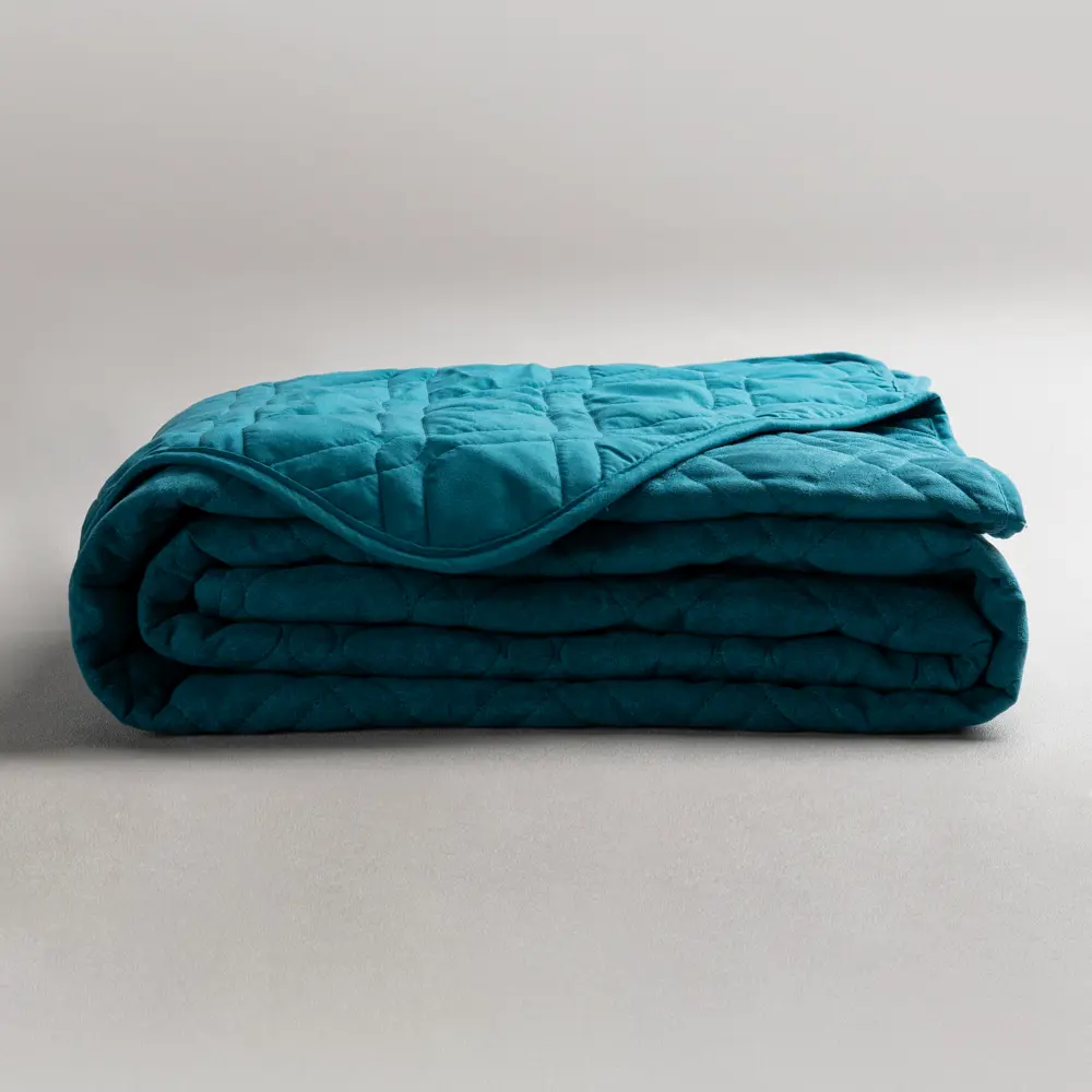 Покрывало 220x240 см, замша, цвет бирюза Бельвита STLM-2081673 - Вид №5