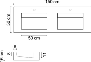 Двойная подвесная раковина из керамогранита CERAMICA FONDOVALLE SHAPE ARCH-00083260 - Вид №3