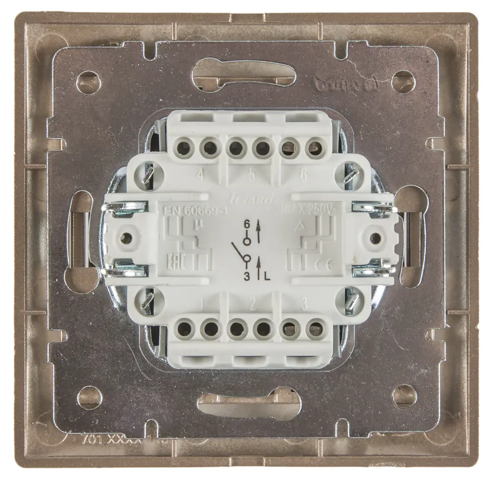 Выключатель Lezard Mira, с вставкой, светло-коричневый металлик STLM-2154308 - Вид №1