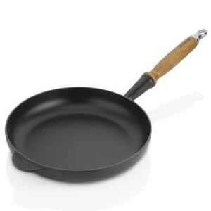 Сковорода чугунная Le Creuset с деревянной ручкой, Ø24 см, черная