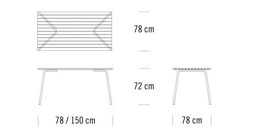 Стальной и деревянный прямоугольный садовый стол THONET S 1040 ARCH-00085793 - Вид №5