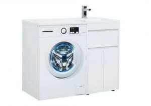 Тумба с раковиной Aquanet Токио 110 R белый (напольная, 1 ящик, 2 дверцы)