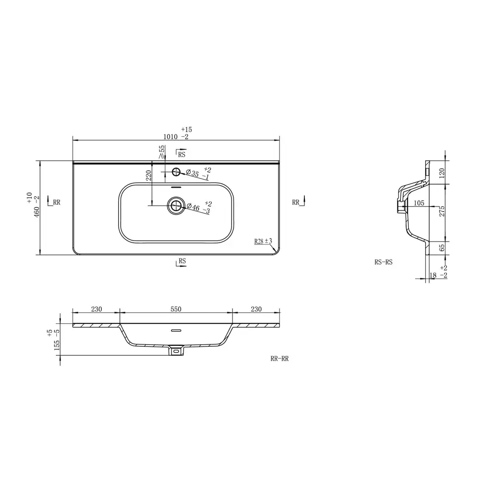 Раковина мебельная Ронди 101 см Santreyd STLM-2204468 - Вид №1
