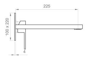 Настенный смеситель для раковины с 2 отверстиями