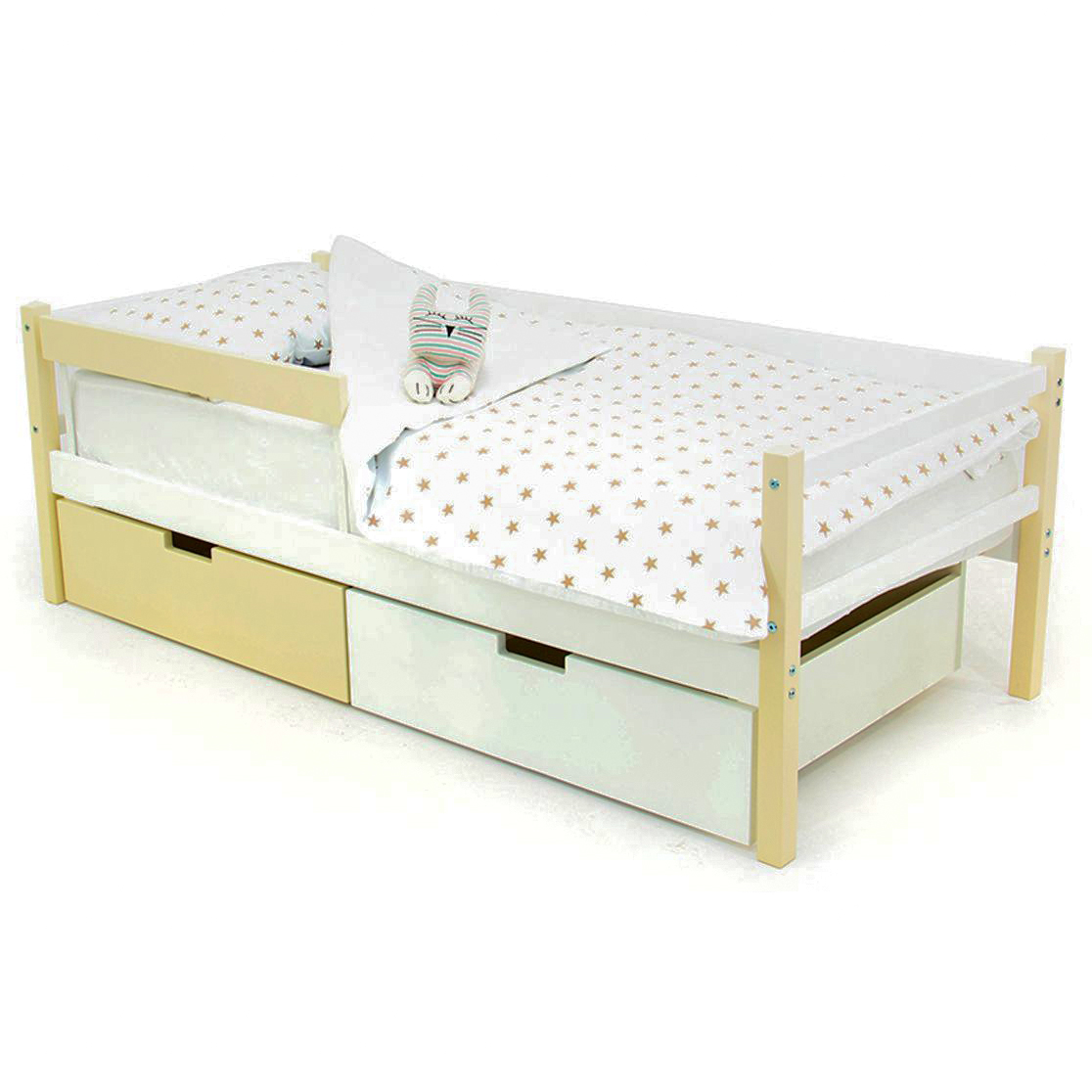 Детская кровать-тахта Svogen бежево-белая БЕЛЬМАРКО  326829 Бежевый;молочный Santreyd  - Вид №6