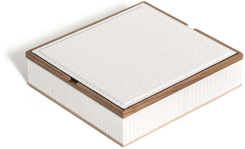 Квадратная коробка Astrea - 18,5X18,5XH5,5 см / зернистая кожа_черный