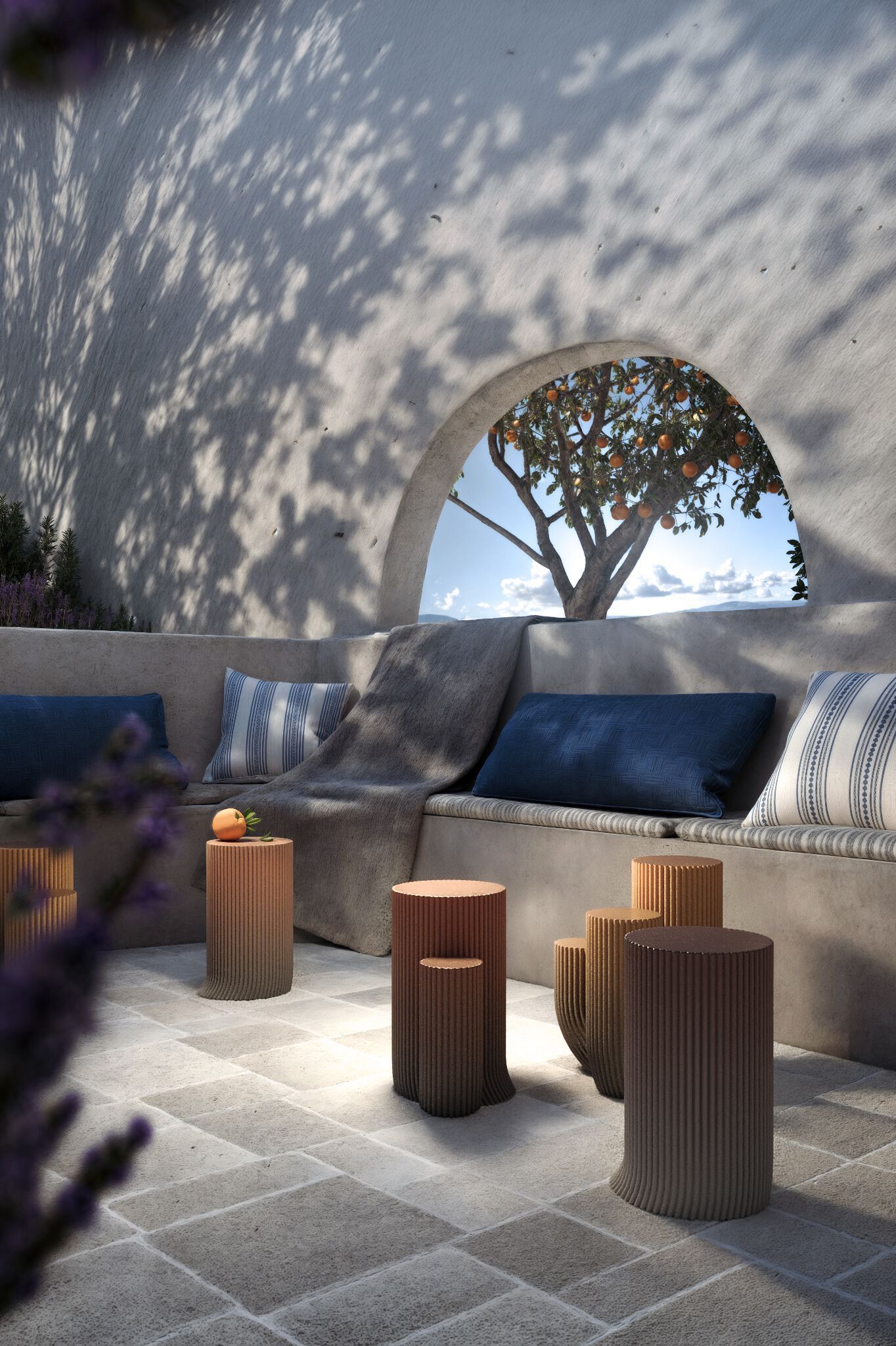 Круглый бетонный журнальный столик URBI et ORBI Medius Terra ARCH-00130319 - Вид №7