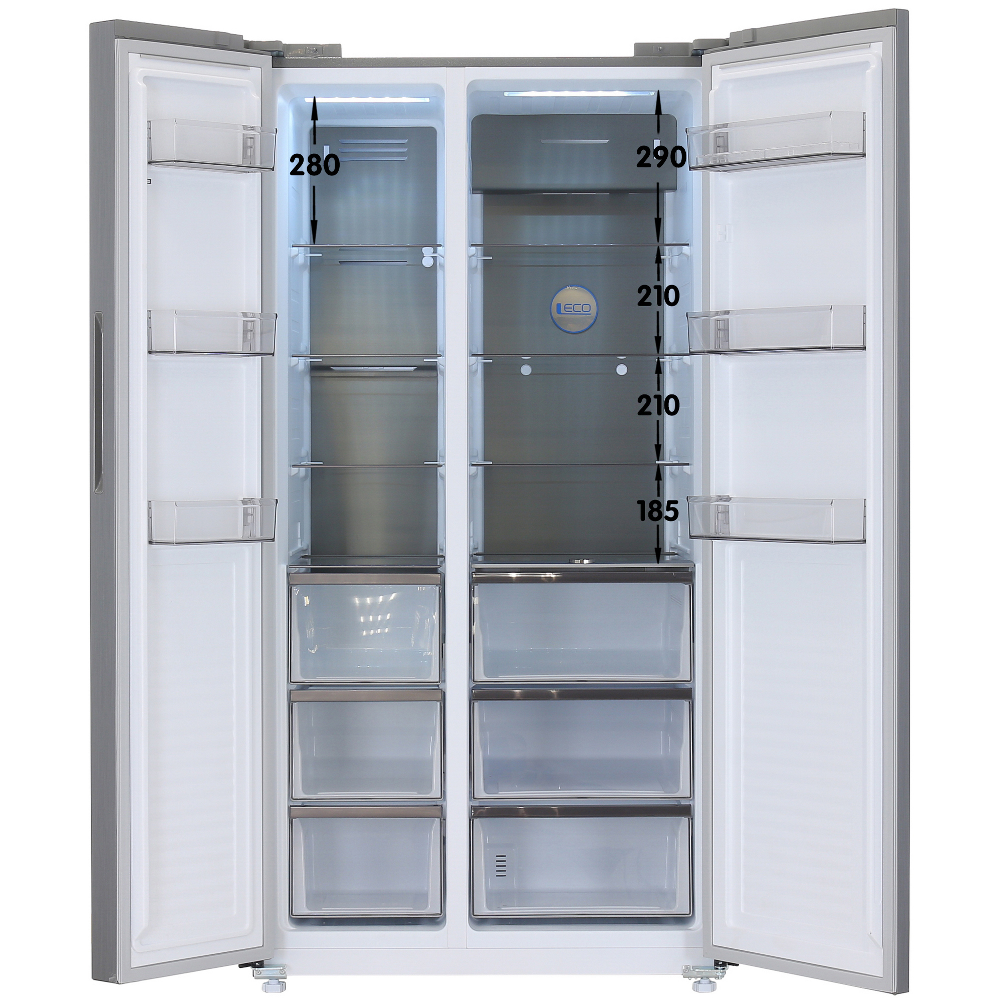 5430113 Холодильник Side by Side   DEXP SBS4-63BMG серебристый STDN-0150023 - Вид №1