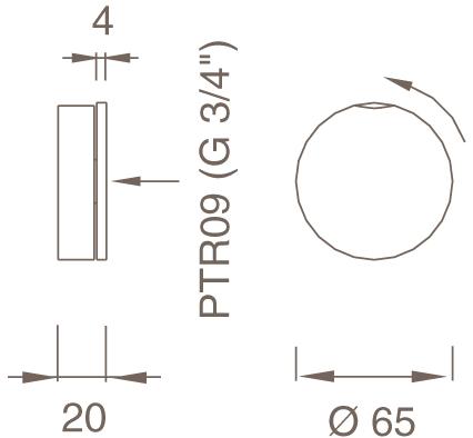 Ceadesign Настенный кран для открытия / закрытия Giotto Gio 35 - Вид №1