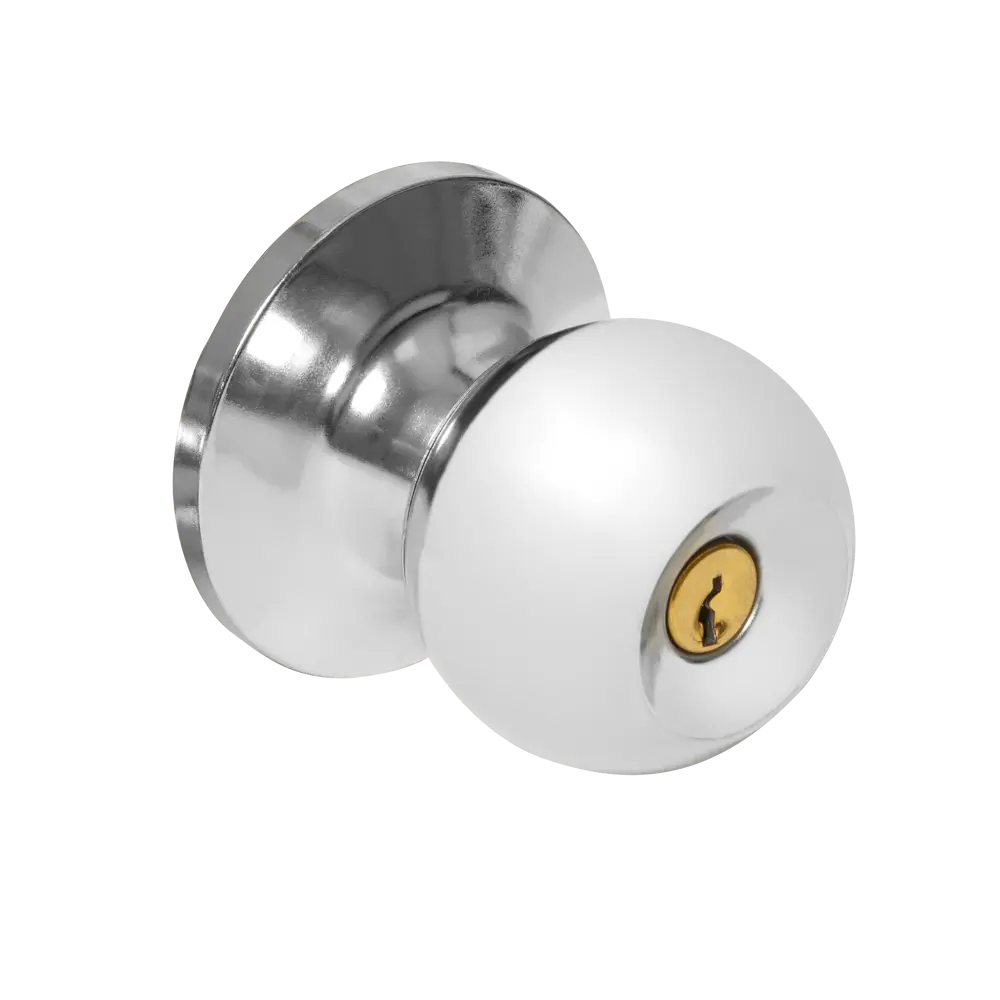 Ручка-кноб Фабрика замков 6073 с фиксатором, хром 89347019 STLM-1448120