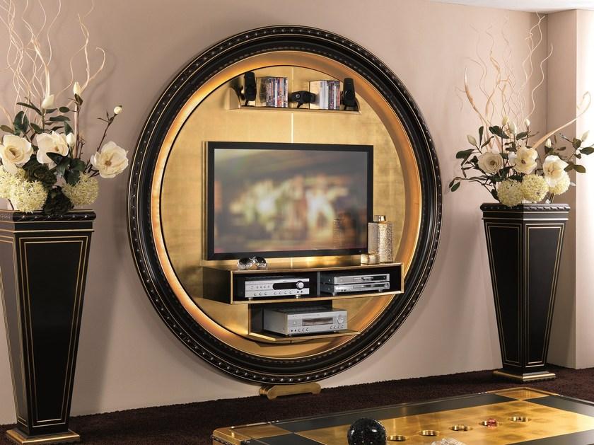 Vismara Design Тумба под ТВ из лакированного дерева с системой прокладки кабелей Classic sun-id-1402909 - Вид №5