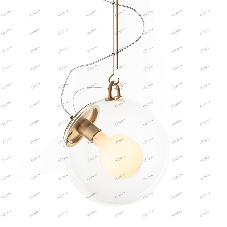 Светильник подвесной 100х30 см прозрачный Miconos satin brass A031010 ARTEMIDE ДИЗАЙНЕРСКИЕ 00-3882279 Золото;прозрачный 