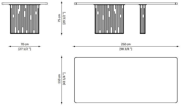 Paolo Castelli Прямоугольный стол из дерева и мрамора Nettuno sun-id-1478799 - Вид №5