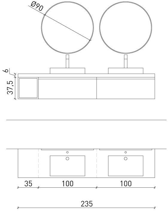 Archeda Тумба под умывальник из дерева с зеркалом Linea sun-id-1364458 - Вид №5
