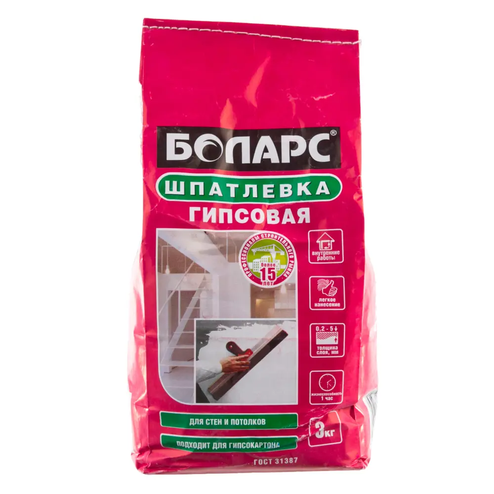 Шпаклёвка гипсовая БОЛАРС (3 кг) STLM-2181928