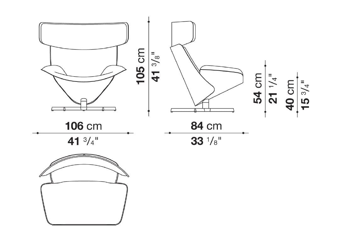 5-спицевое вращающееся кресло с подголовником B&B Italia Almora ARCH-00021992 - Вид №2