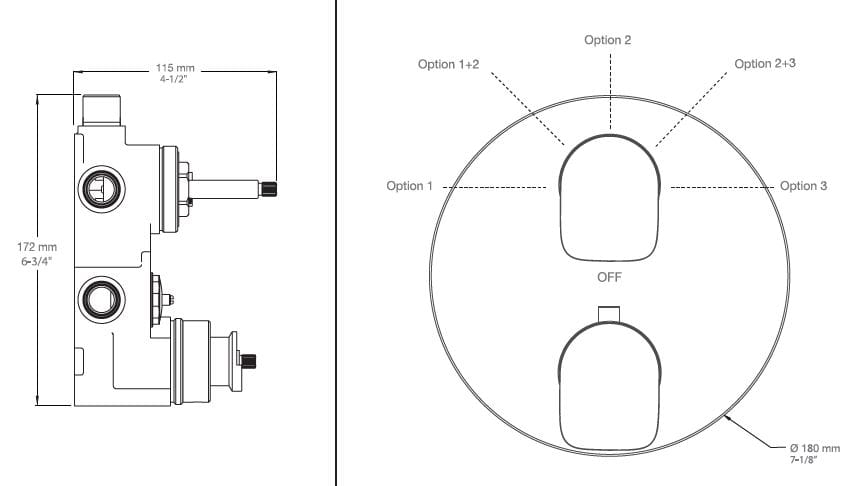 Встраиваемый термостатический набор для ванны с ручным душем BARIL PRO-4325-45 ARCH-00060919 - Вид №2