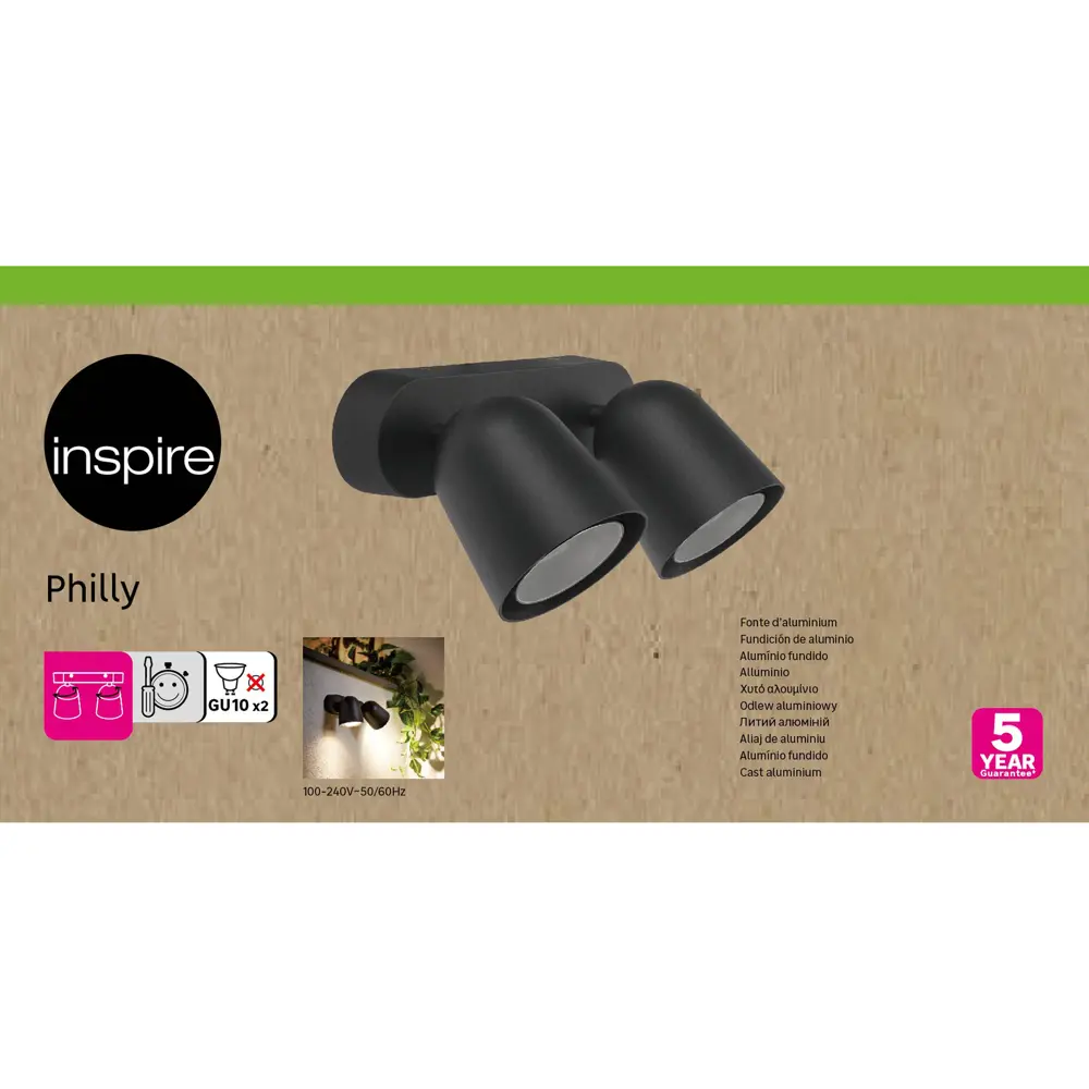 Светильник уличный потолочный Inspire Philly IP44 круг цвет черный накладной 84692999 STLM-2196572  - Вид №7
