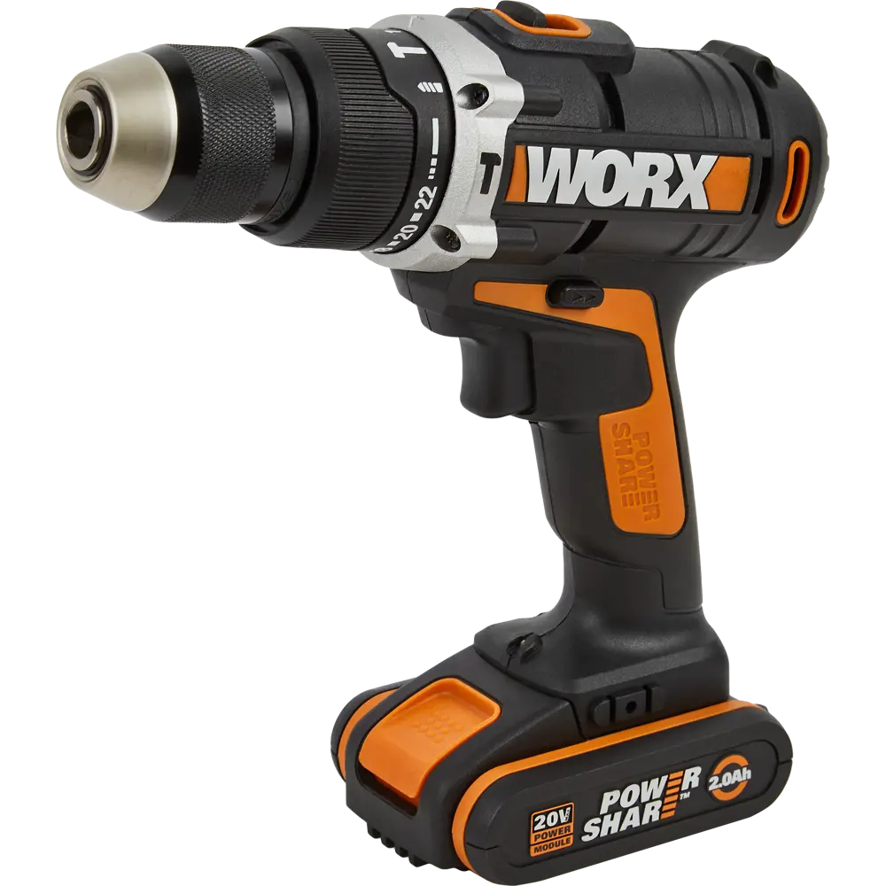 Дрель-шуруповерт аккумуляторная ударная Worx WX372, 20 В Li-ion 2x2 Ач STLM-2083519