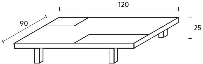 ALBEDO Низкий прямоугольный журнальный столик из лиственницы  Ny120lb  - Вид №10