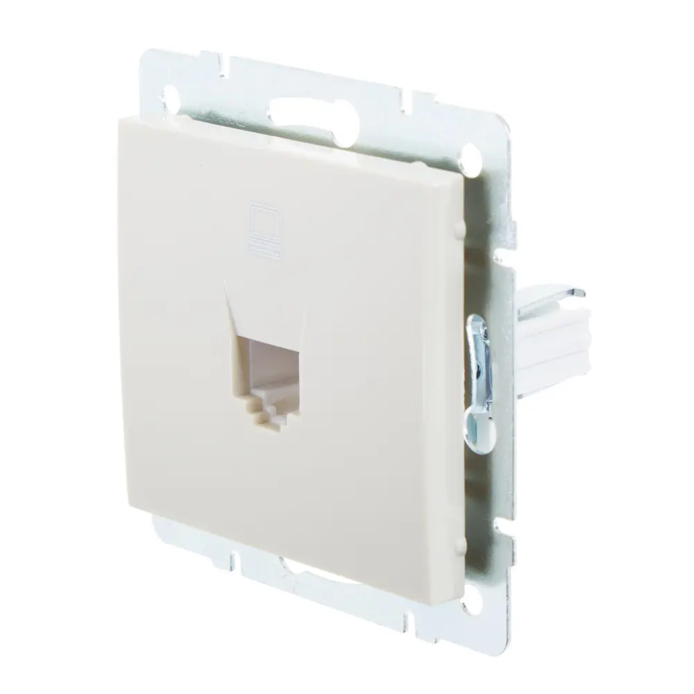 Розетка компьютерная встраиваемая Lezard Rain RJ45, цвет бежевый STLM-2111135 - Вид №2