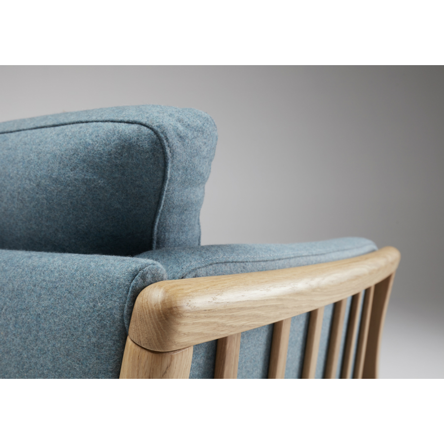 Кресло Aya, цельный лакированный дуб, сине-зеленое Kragelund 12901202520 - Вид №3