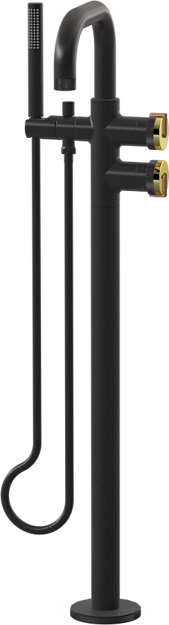 E-11557-R1PB-L1BRG-BK Смеситель напольный отдельностоящий (внешняя часть) GRAFF MOD+