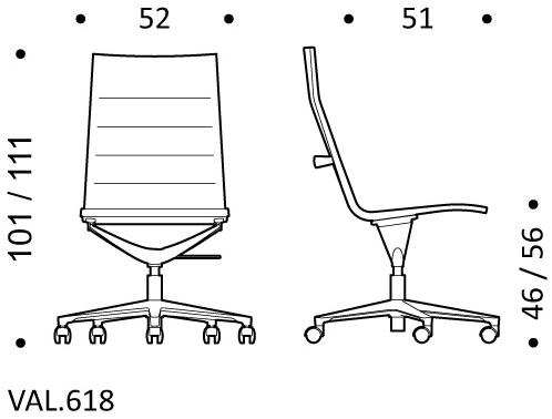 ICF Поворотное офисное кресло из кожи с 5-ю спицами и колесами Valea sun-id-1358564 - Вид №6