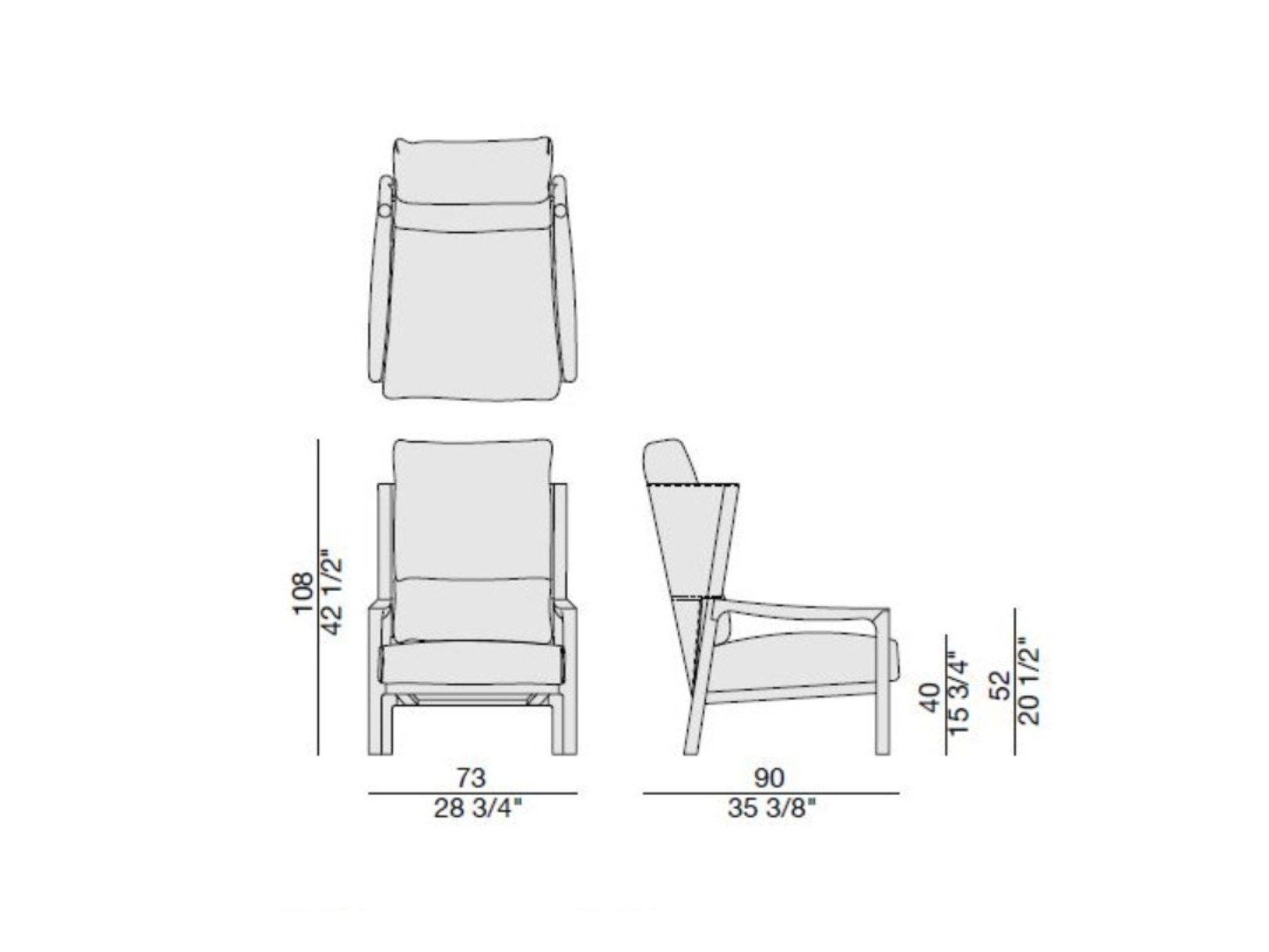 Кресло bergère из ткани Porada ARCH-00000273 - Вид №1