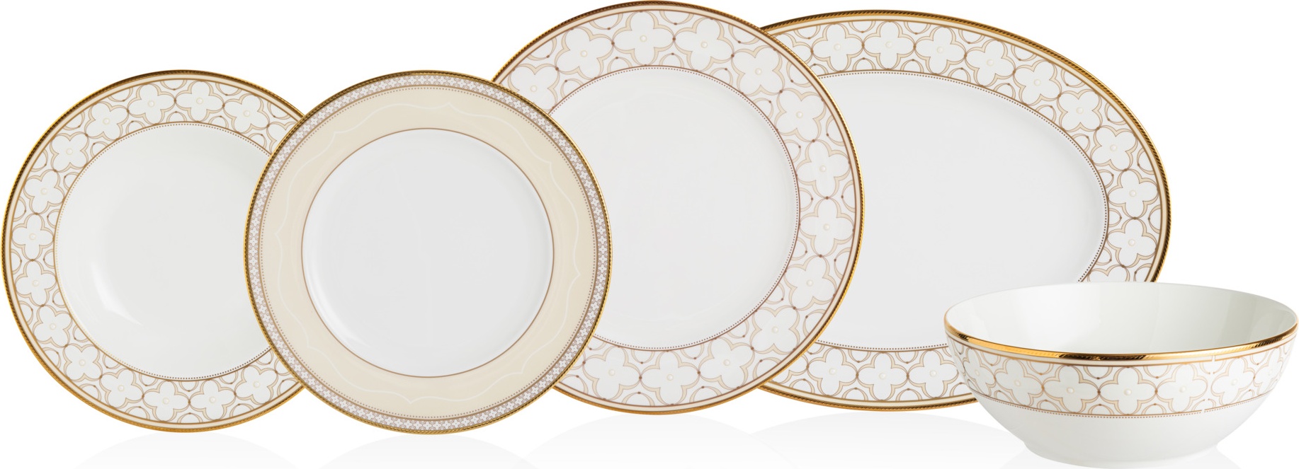 10657442 Noritake Сервиз столовый Noritake Трефолио,золотой кант на 6 персон, 20 предметов, фарфор Фарфор 