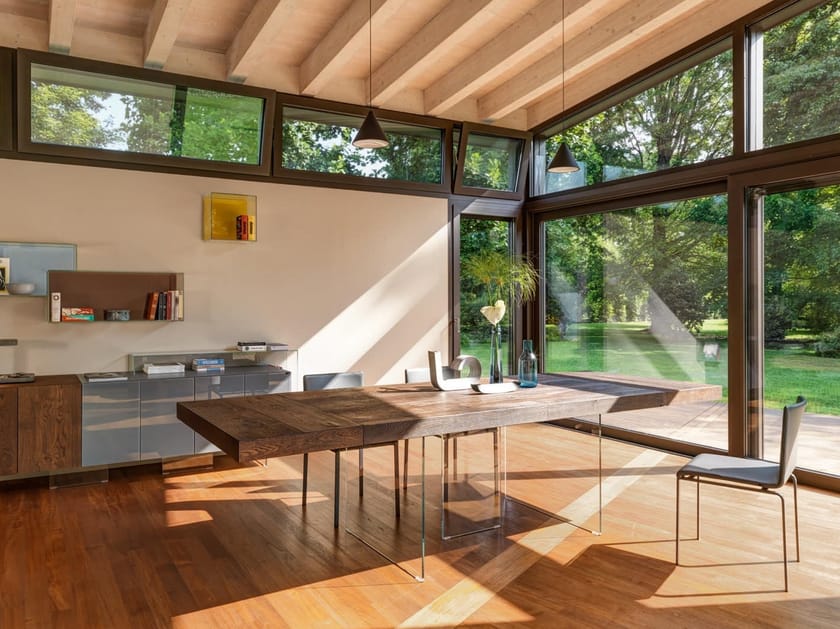 Раздвижной стол из дерева и стекла Lago Air ARCH-00031070