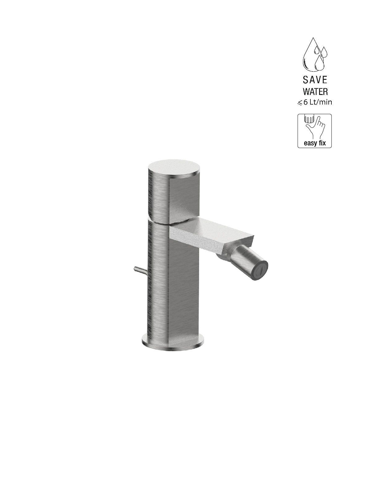 Однорычажный смеситель для биде из нержавеющей стали Rubinetterie Frattini Borgia ARCH-00045955 - Вид №4