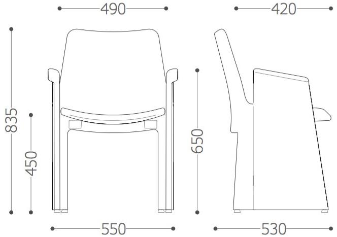 VAGHI Стул для конференций с откидной крышкой Gaio Gaf1 - Вид №6