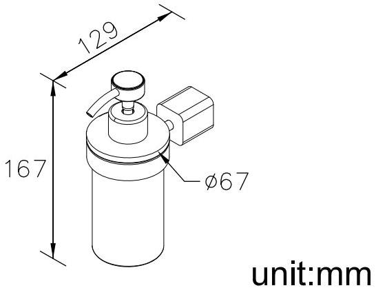 JUSTIME Дозатор мыла со стеклянной стенкой Mark 6909-25-80cp - Вид №1