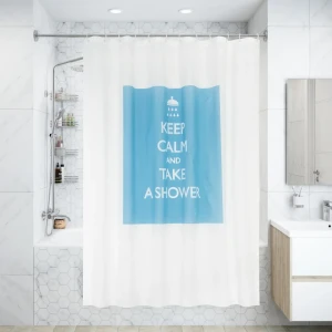 Штора для ванны Bacchetta Keep Calm с кольцами 180x200 см полиэстер , цвет мультиколор 84621379 STLM-2001639
