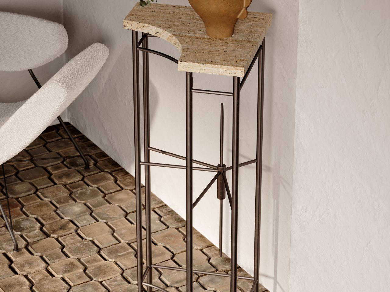 Высокий журнальный столик из травертина LO Contemporary GOL ARCH-00151357 - Вид №3