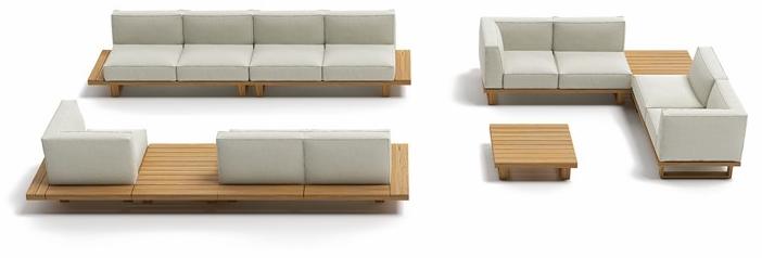 Atmosphera Угловое садовое кресло из тика и ткани 9.zero 9.0.m1 - Вид №2