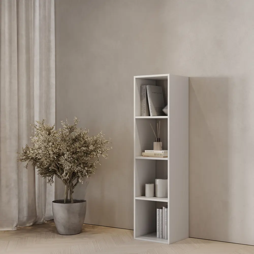 Стеллаж Spaceo KUB 4 секции 36x139.3x31.7 см ЛДСП цвет белый 82731913 STLM-2002290 