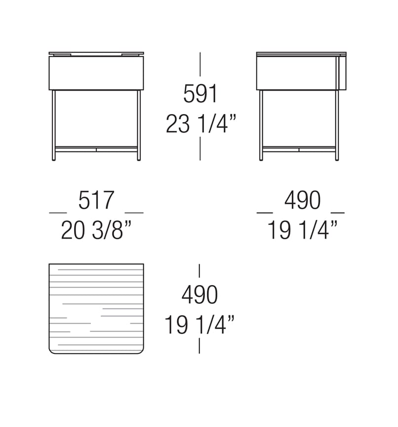 Деревянная тумбочка с мраморной столешницей MisuraEmme LINDO ARCH-00125029 - Вид №7